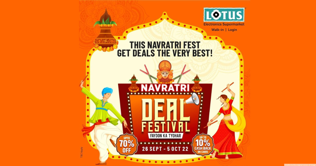 Get Up To 70% Off For This Navratri 2022 Deal Festival From Lotus Electronics
